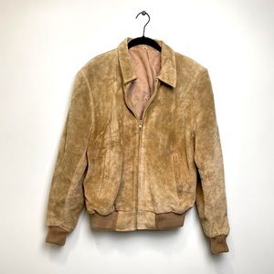 Vintage Genuine Soft Leather Bomber Jacket